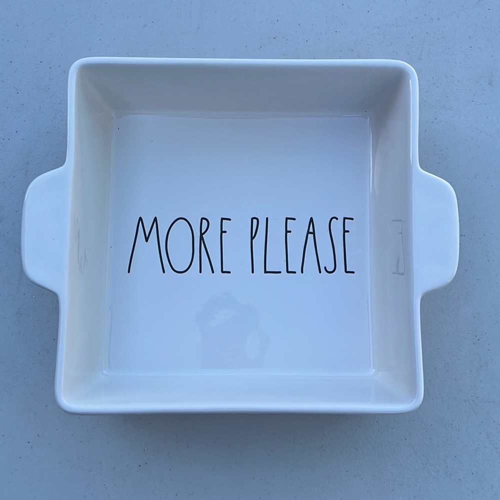 Rae Dunn LL “MORE PLEASE” Baking Dish NWT